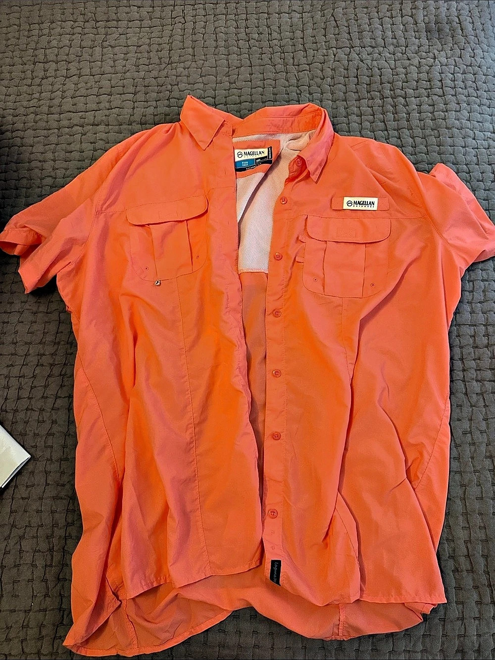 Columbia Men's Orange Short Sleeve Shirt Large Like New